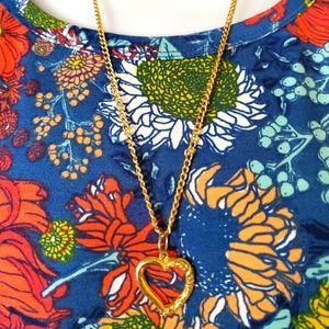 Vintage Heart necklace with Earrings set